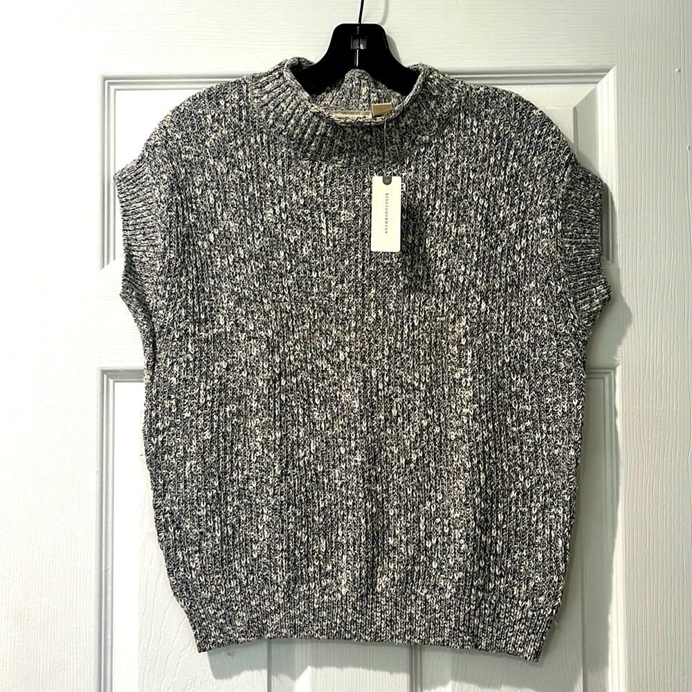 Anthropologie Field Flower Short Sleeve Knit Sweater Women's Size S